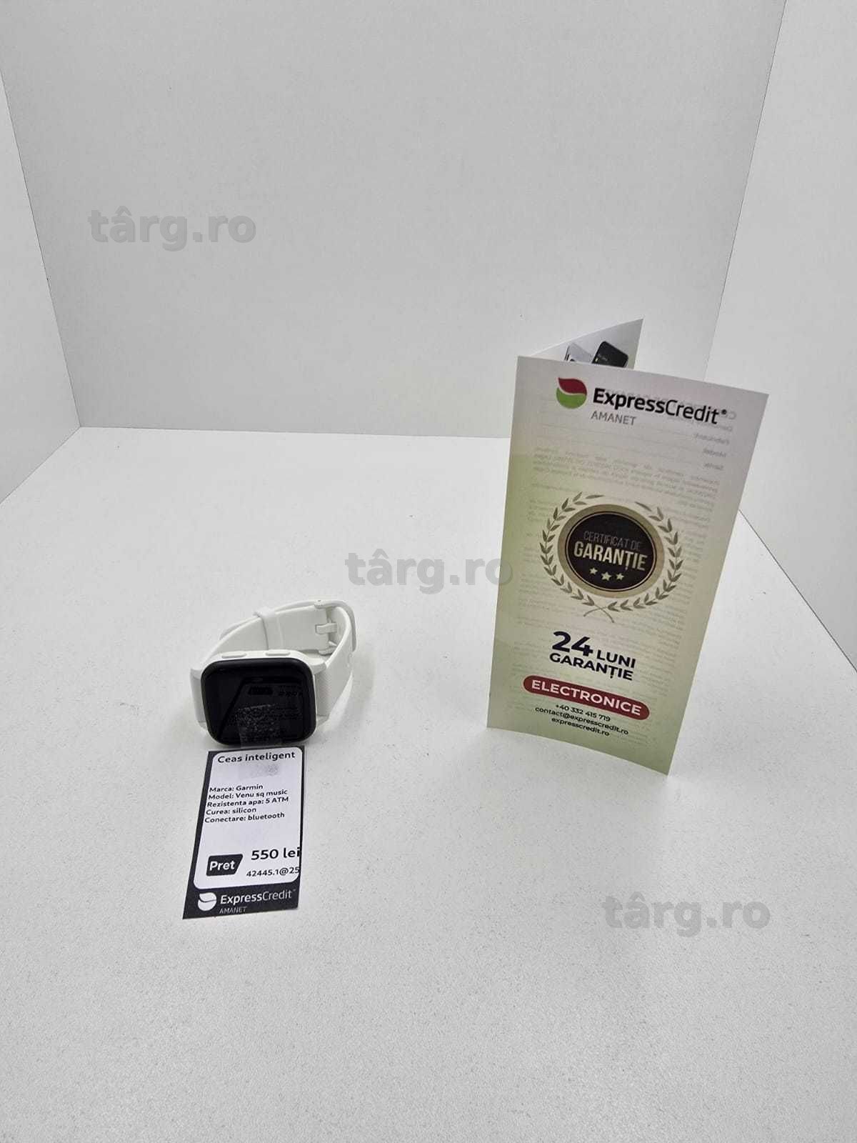 Smartwatch Garmin Venu SQ music (Ag25 Belvedere B.42445.1)-Garantie 2 Ani!