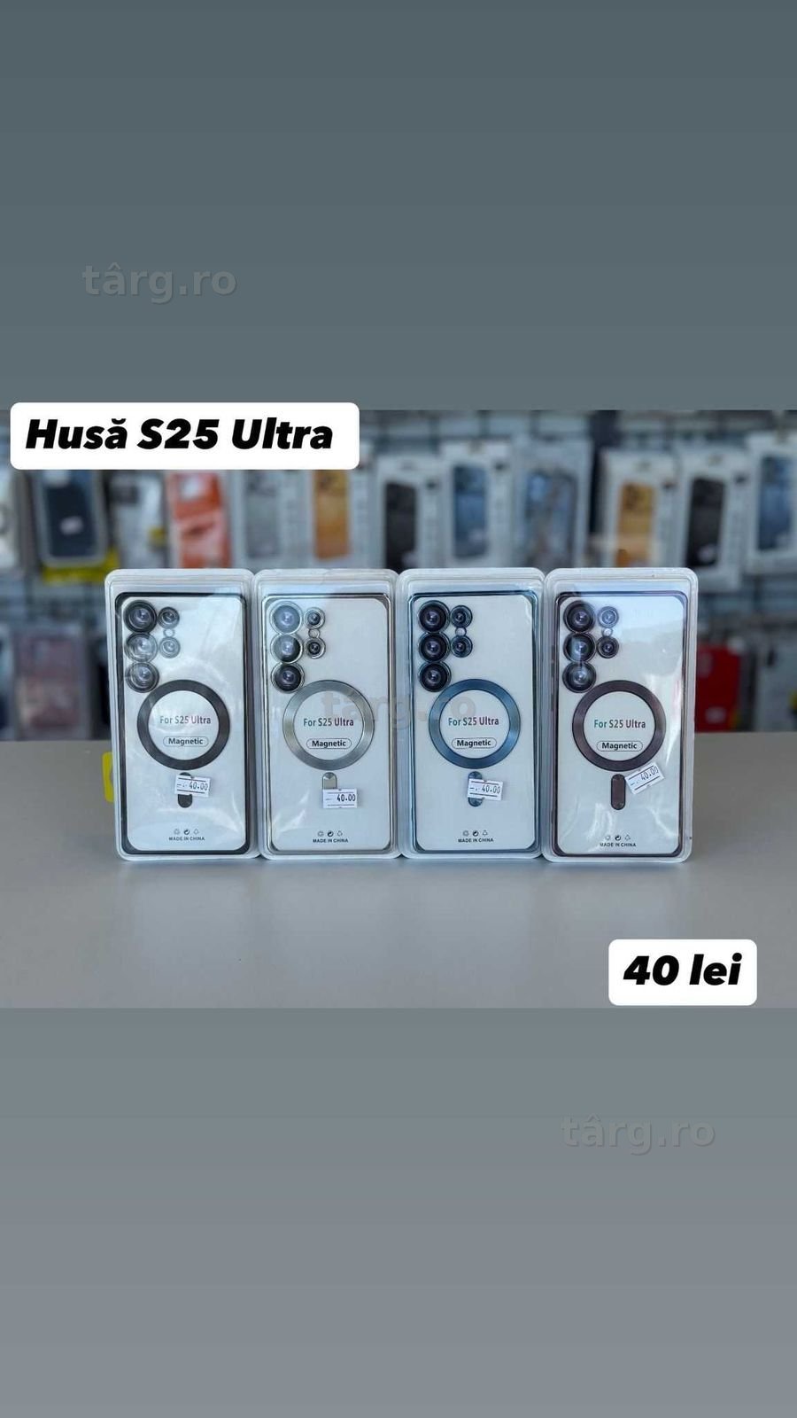 Husa TPU Luxury MagSafe , folie, cablu, incarcator Samsung S25 Ultra