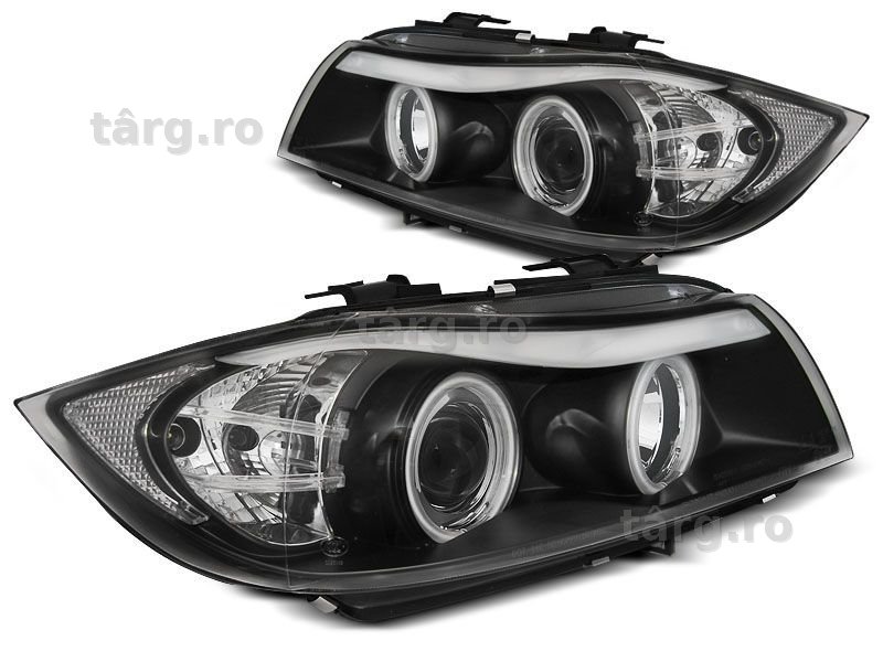 Faruri BMW E90/E91 03.05-08.08 angel eyes CCFL negru