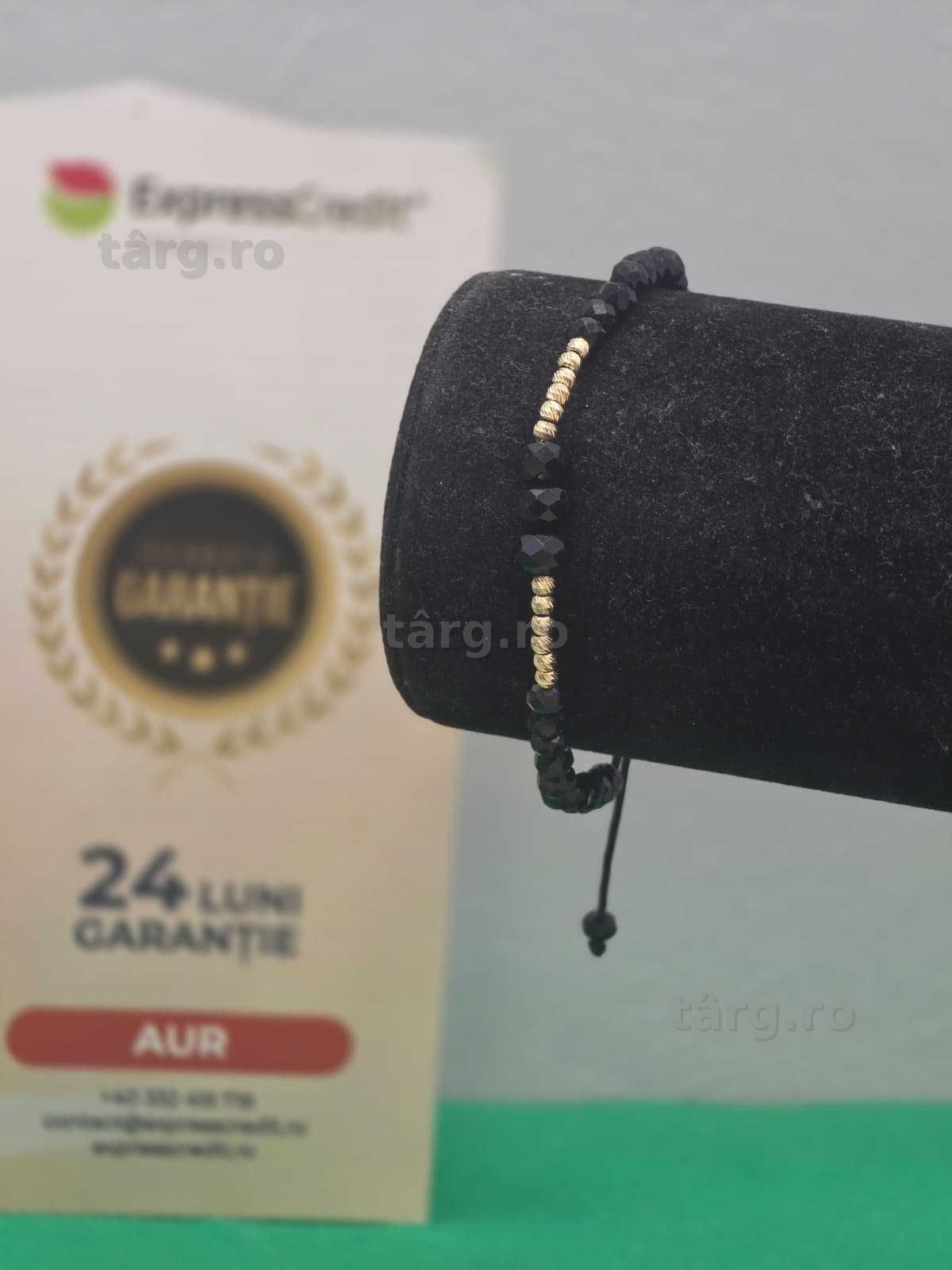 Bratara cu snur si bile/bile din aur (AG32 B4992.1-ag45) 2 ANI GARANTIE!