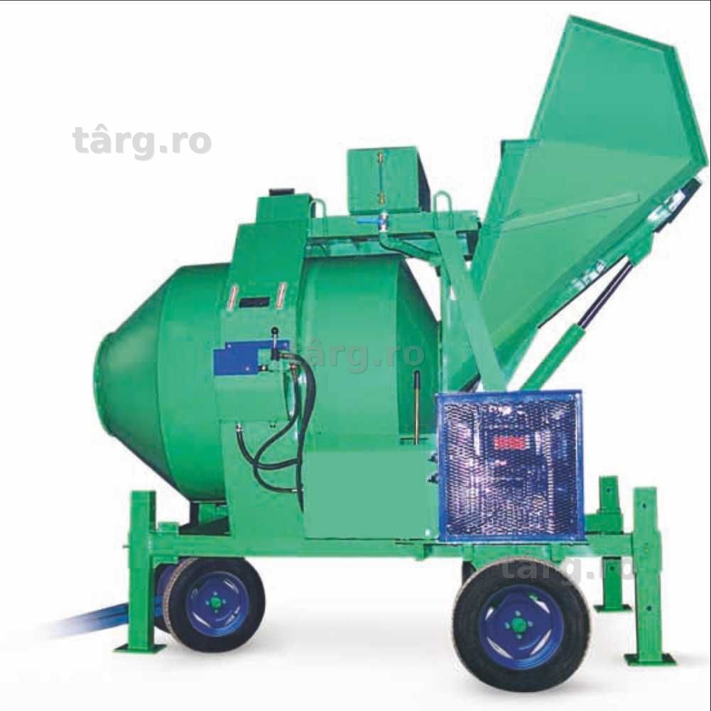 Betoniera semi-automata idraulica cu tambur orizontal reversibil. Ideal pentru șantiere de mari dimensiuni 500 - 1500l motor diesel Lombardini