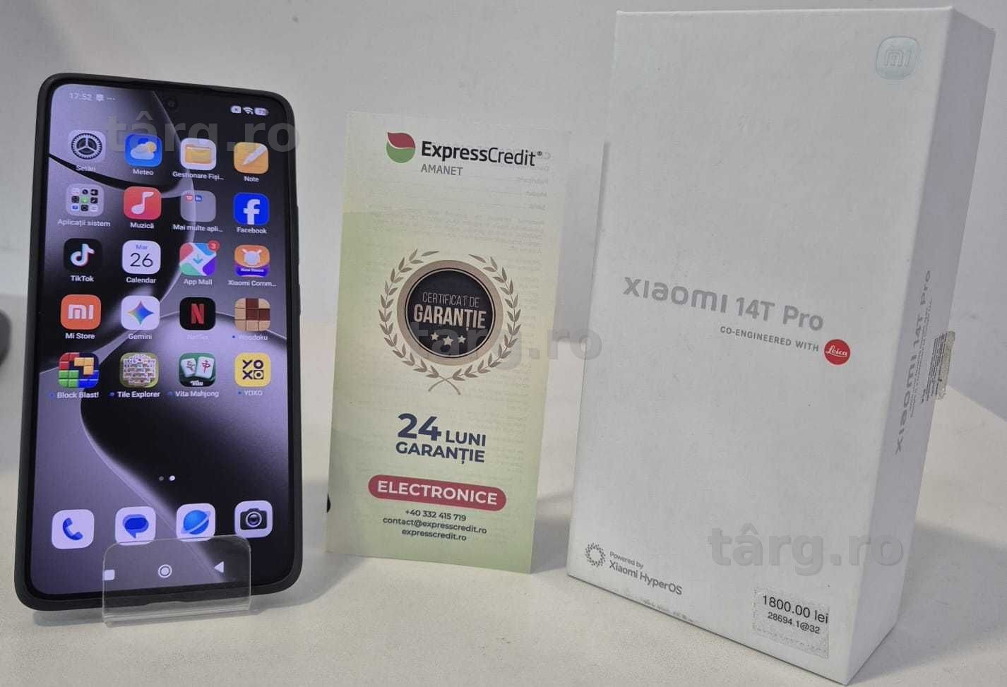 Telefon Xiaomi 14T Pro (AG35 B28694.1-ag32) 2 ANI GARANTIE!