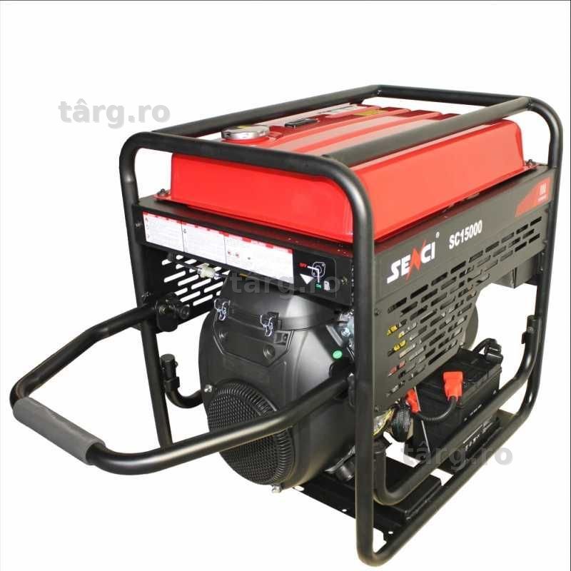 Generator de curent SENCI SC15000 EVO putere maxima 13k W 230V pornire electrica, motor benzina fara ATS