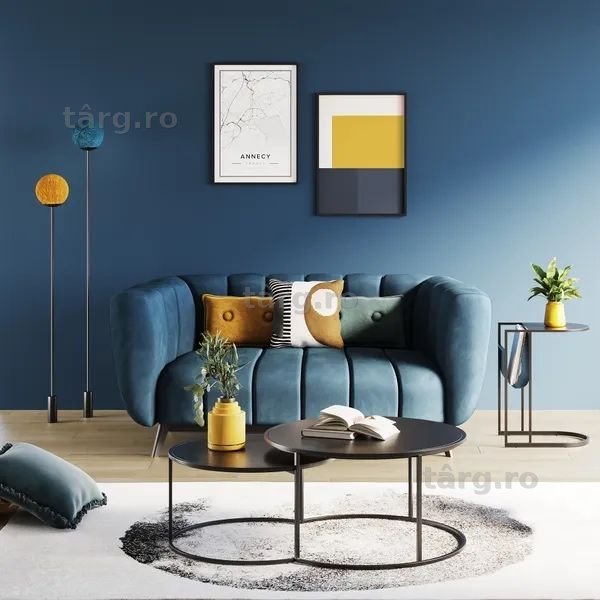 Masuta living metal negru Pro Living Grayson GRAY TBGIG115