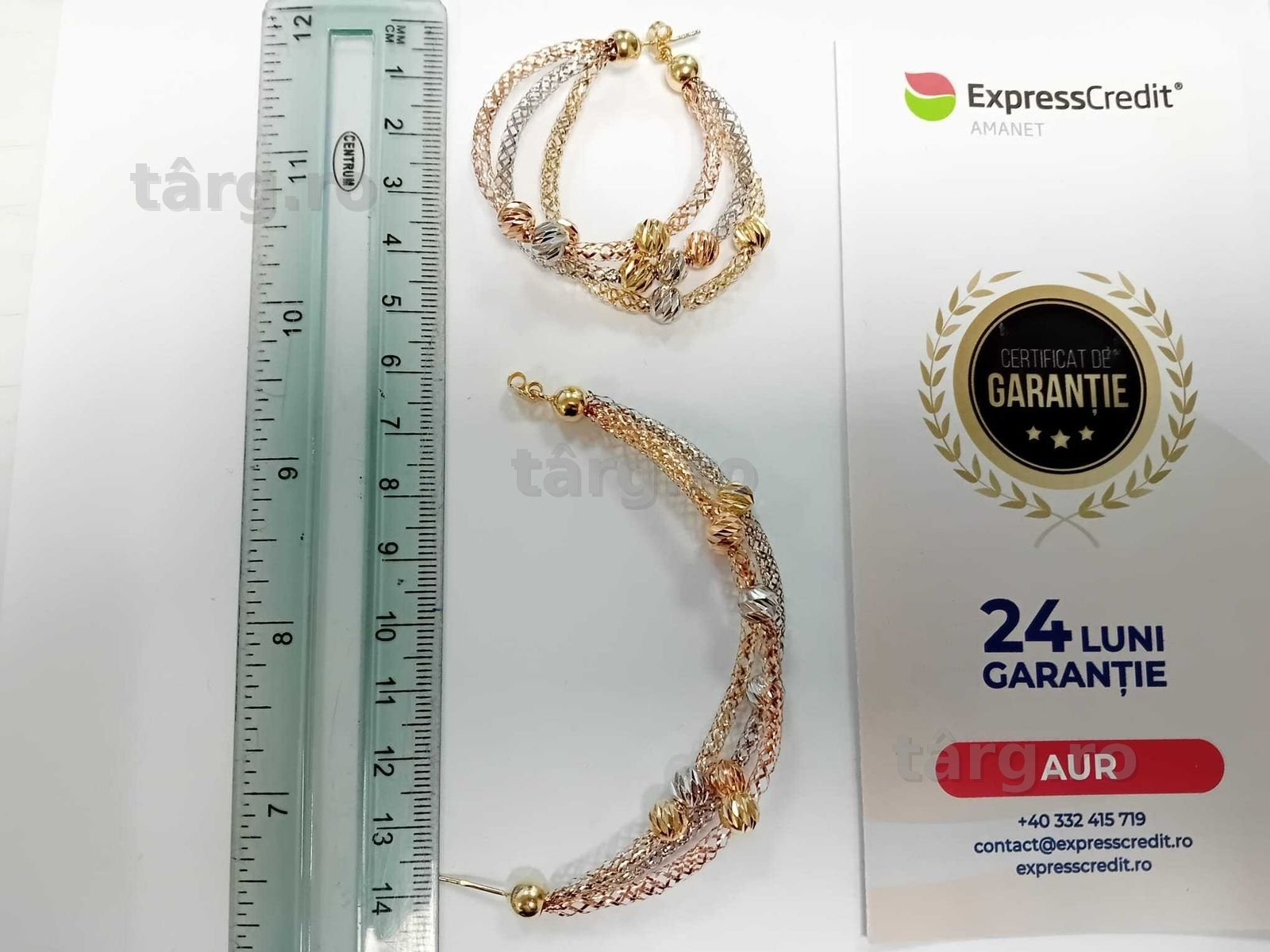 (Ag33) Cercei Aur 14K/Garantie 2 ani 3