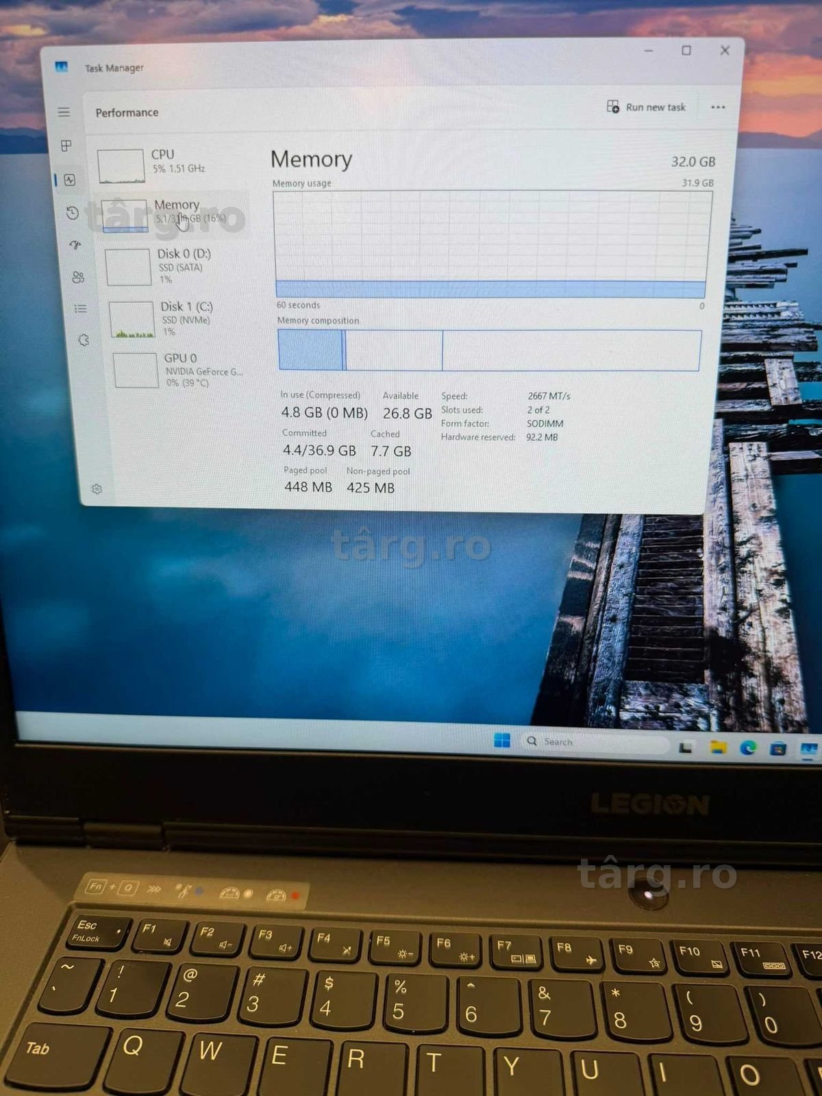 Hope Amanet P10/Laptop Lenovo Legion 5, i5-10300H,32 GB, 1650-4GB 4
