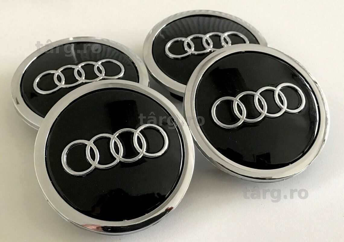 Capace Roti Sigle Embleme Jante AUDI 69MM 4B0601170A Emblema Negru/Gri