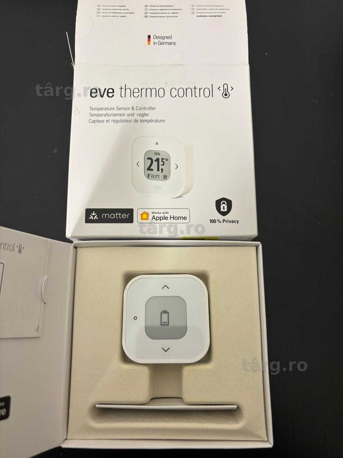 Senzor și controler de temperatură Eve Thermo cu fir Eve