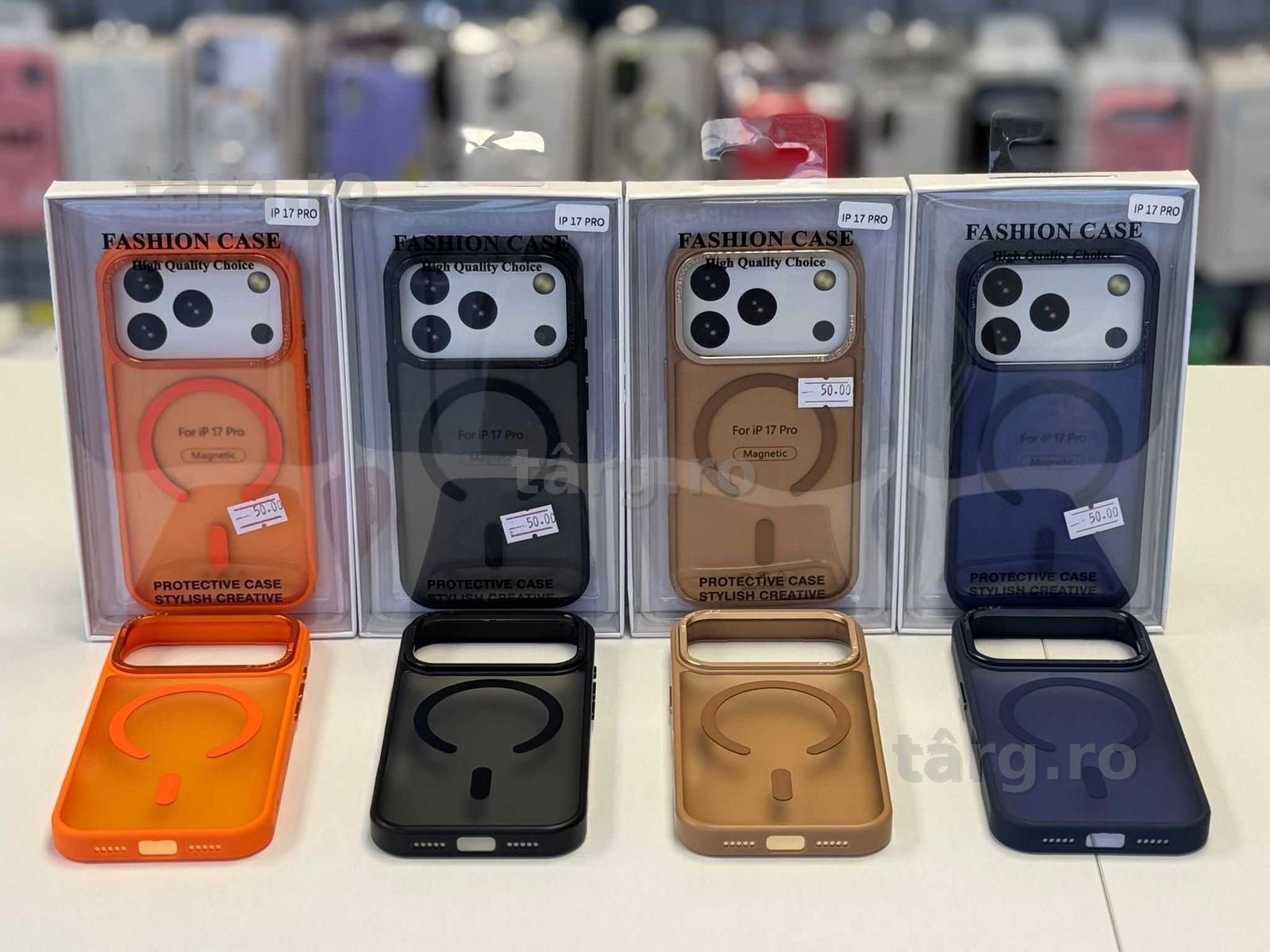 Husa cu MagSafe Fumurie , folie, cablu, incarcator iPhone 17 Pro
