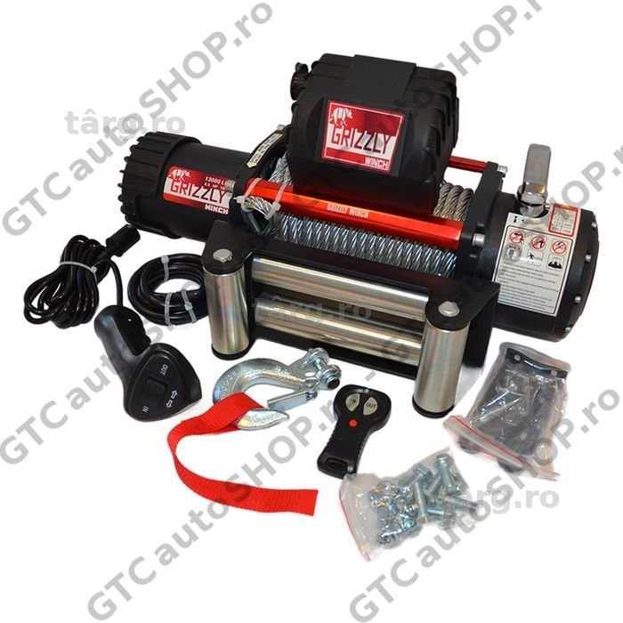 troliu grizzly winch 13000 180:1 cablu otel