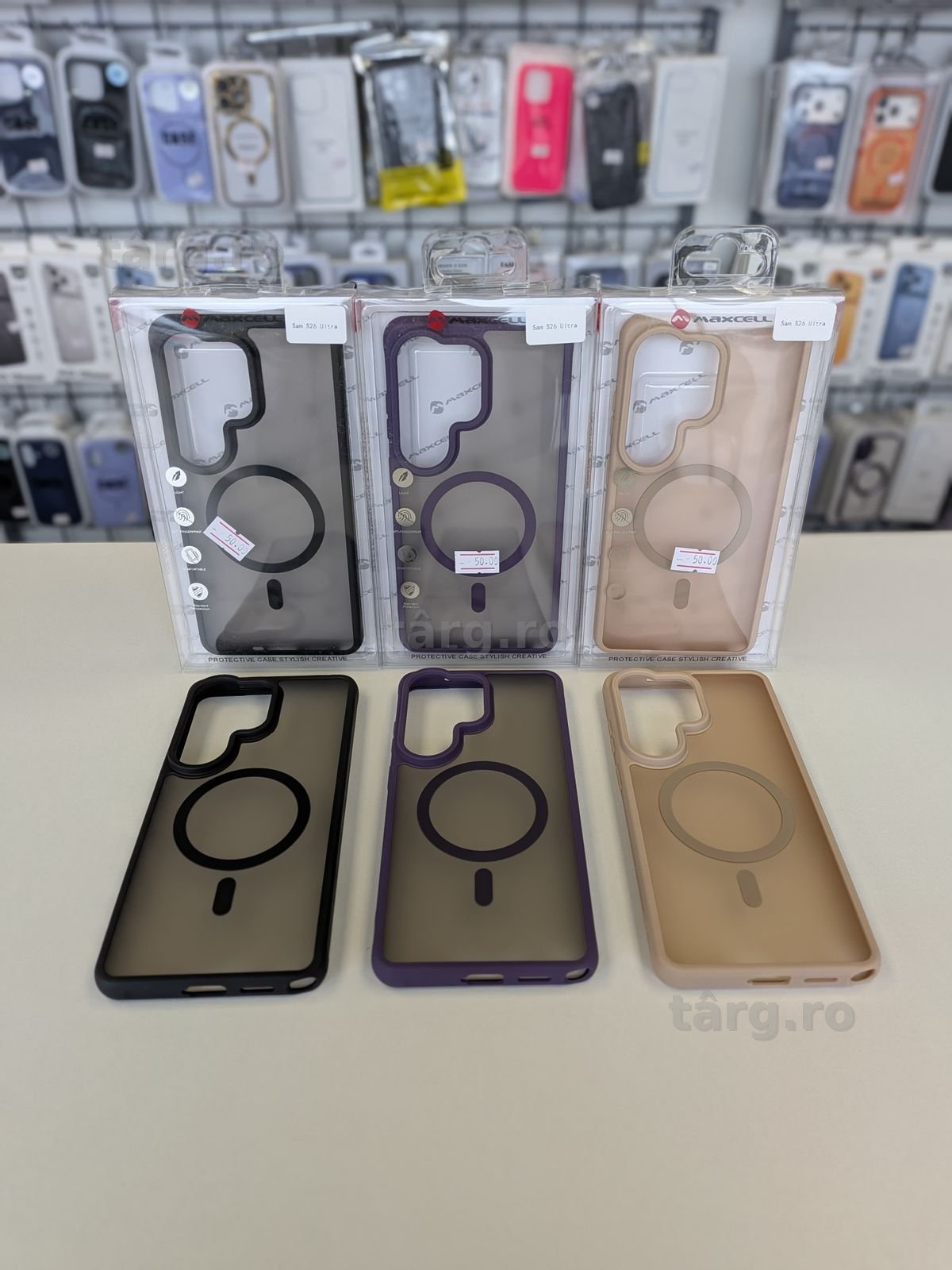 Folie, Cablu,Incarcator, Husa fumurie cu MagSafe Samsung S26 Ultra 2