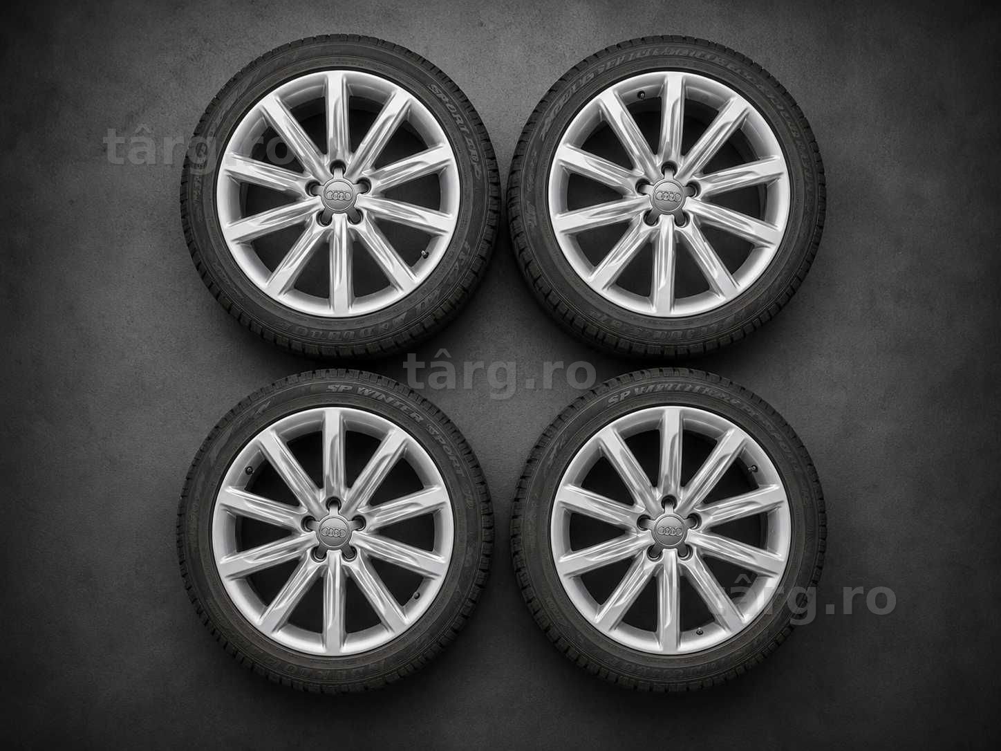 Jante Originale Audi A6 C7 R19 5x112 Ca Noi 4G8601025K + Anvelope Dunlop 245/45 R19