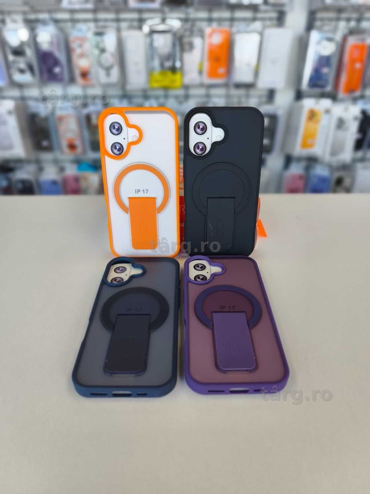 Husa de protectie cu MagSafe si Suport Birou Pliabil pentru iPhone 17