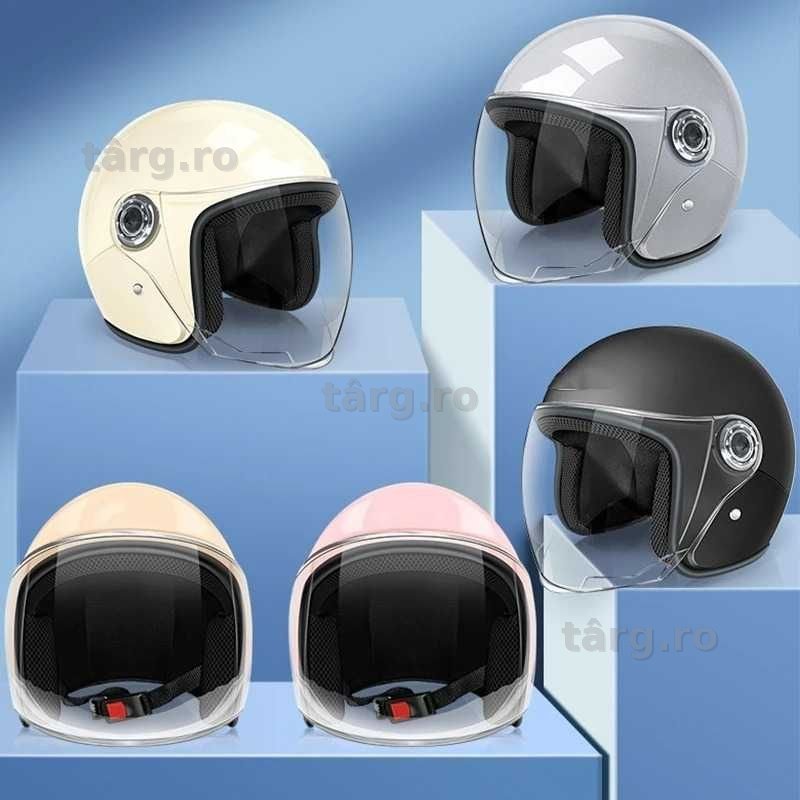Casca Moto/Scuter unisex, marime universala, viziera detasabila, Roz 5