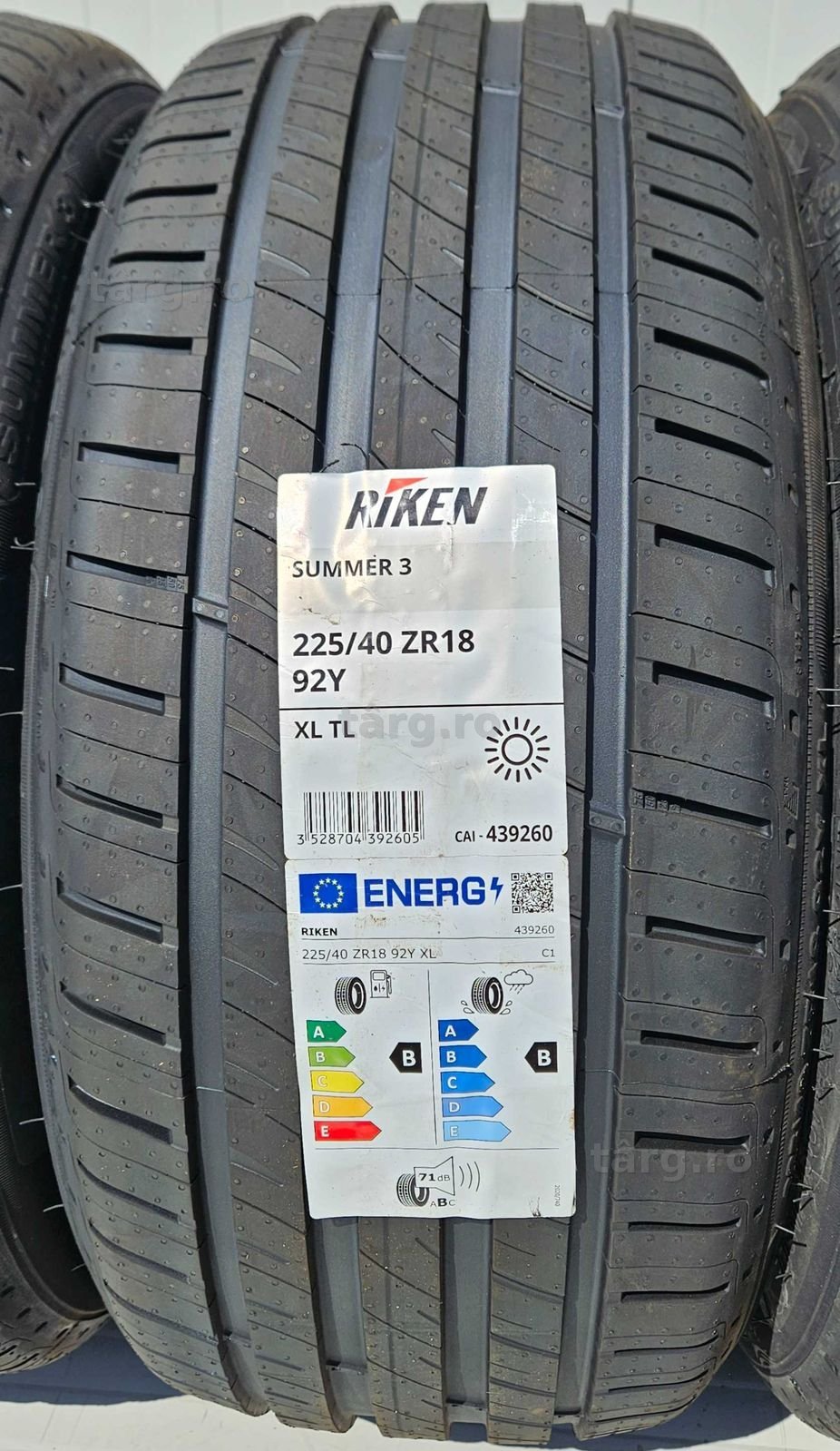 225/40 R18 92Y XL RIKEN (By Michelin) B/B/71 Anvelope de vara protectie janta 6