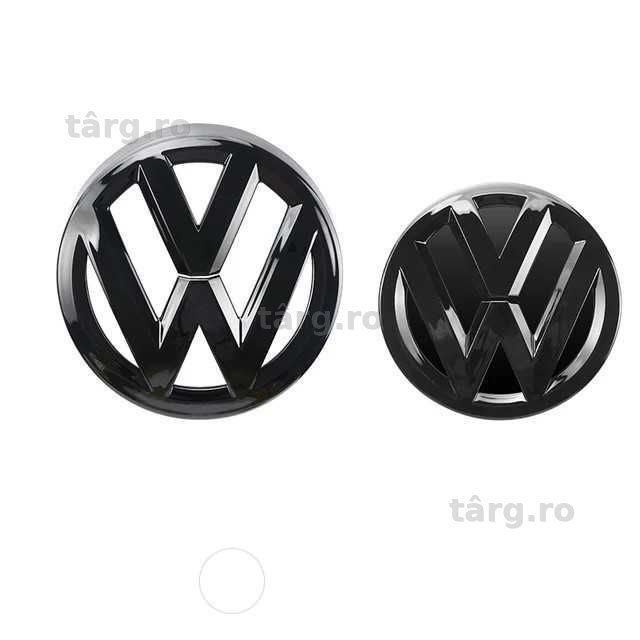 Set 2 Embleme Fata Spate Negru Lucios Volkswagen VW Golf 7.5, 2018-20