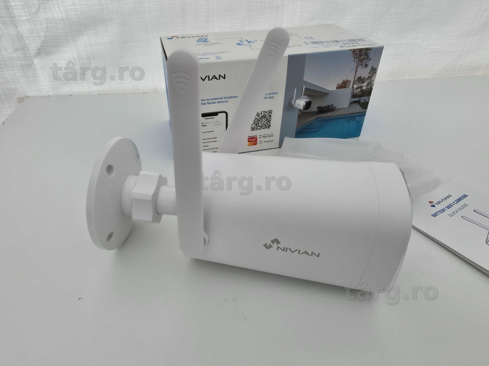 NIVIAN NVS IPC 06 BAT Cameră Wi-Fi de exterior 1080p cu inteligență artificială, cu baterie 10.400 mAh 3
