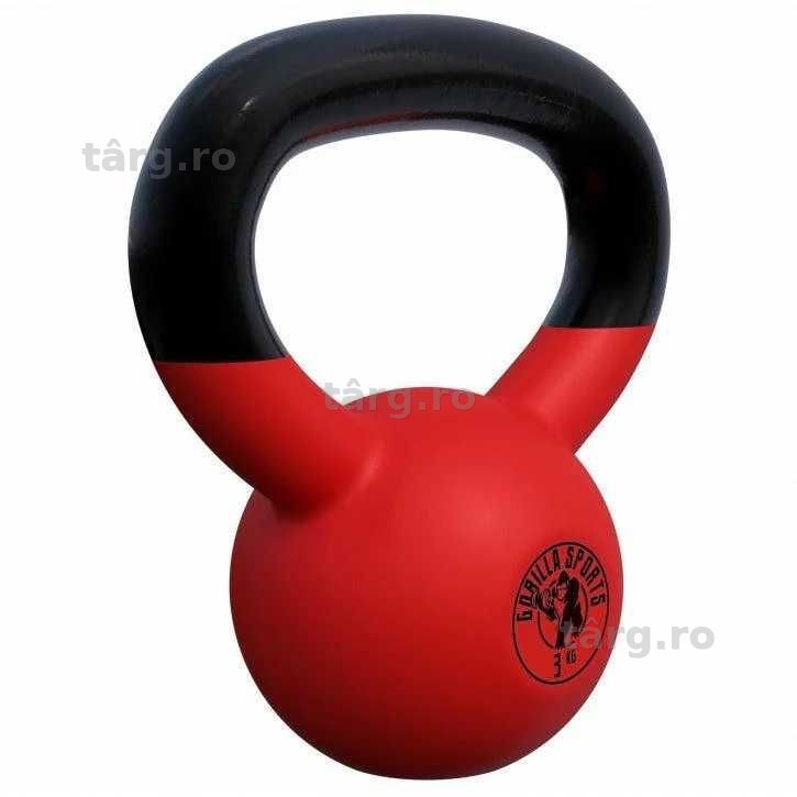 Kettlebell din fontă turnată cu înveliș de cauciuc 3 KG Gorilla Sports