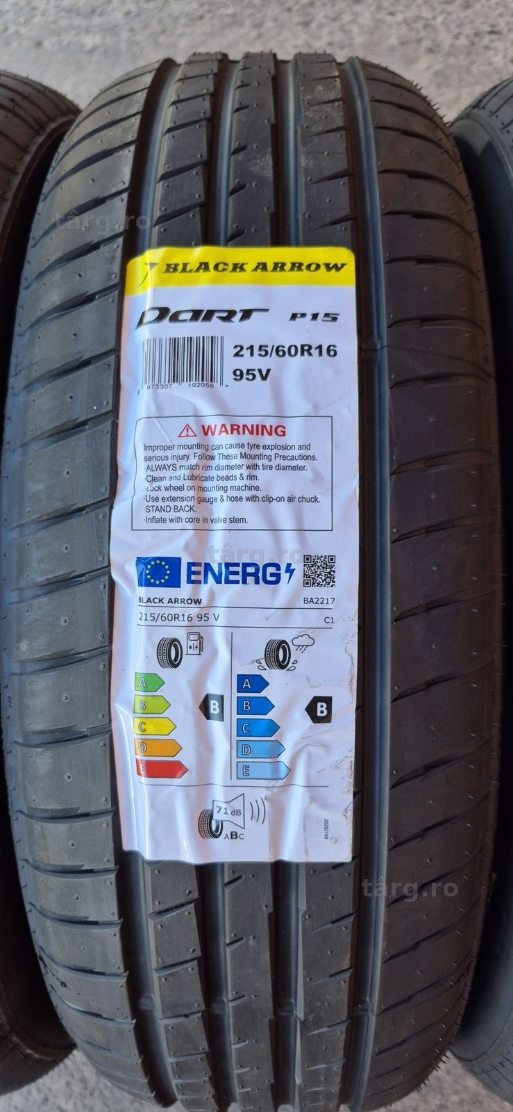 4 anvelope vara noi Blackarrow 215/60/16,dot 2025.Pretul este pe bucata. 3
