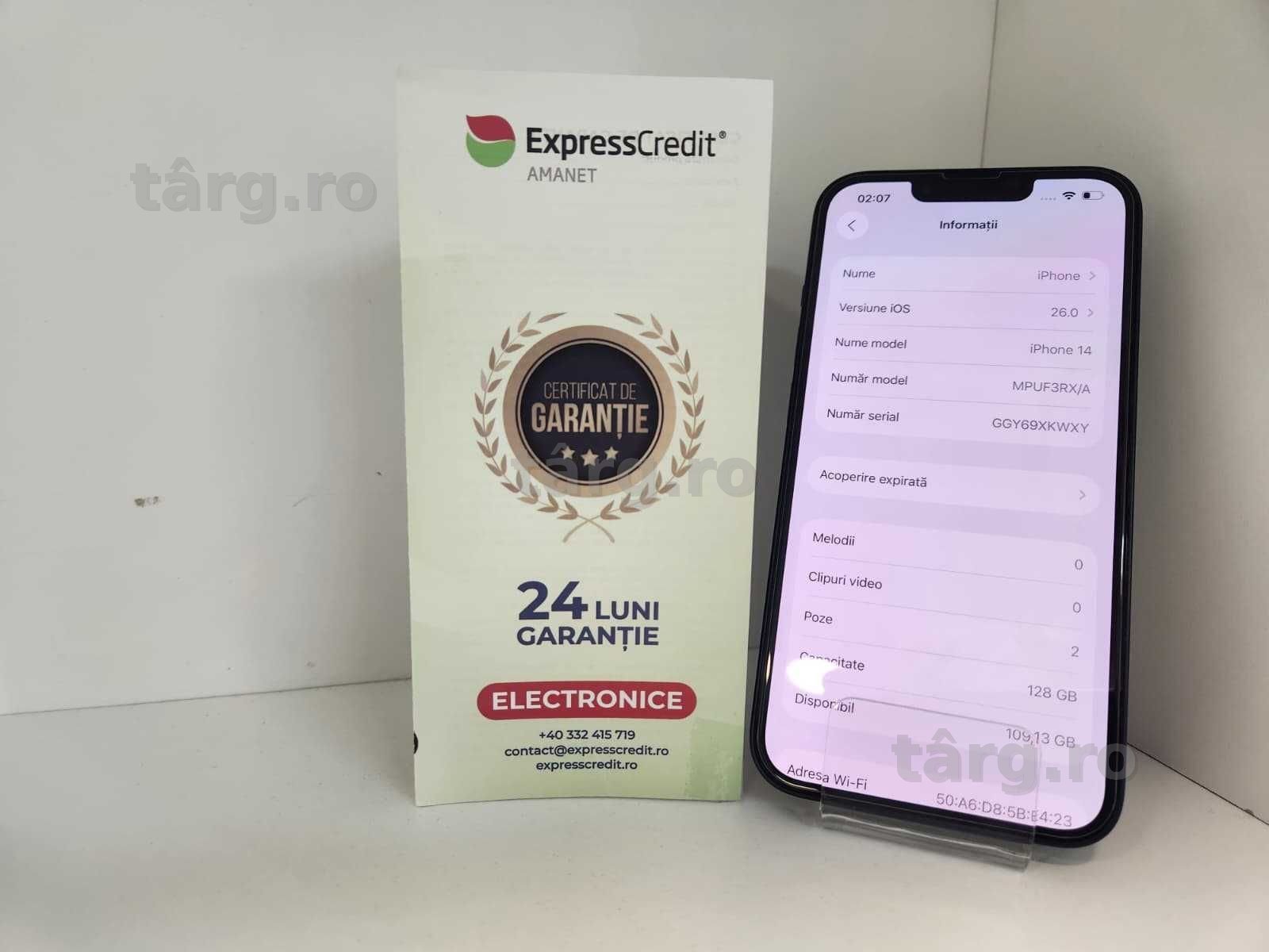 Iphone 14 128Gb Baterie 86% (Ag8 Tudor/B74874) – Garantie 2 Ani! 2