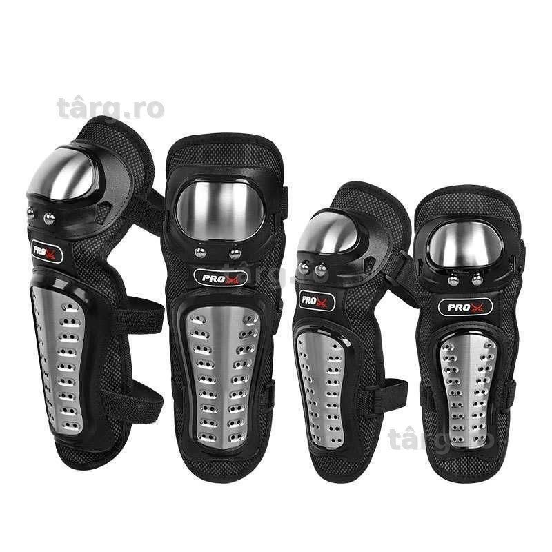 Set Protectii Moto pentru Genunchi si Coate, Usoare, Confortabile, Pentru Moto, Scuter, Bicicleta Negru
