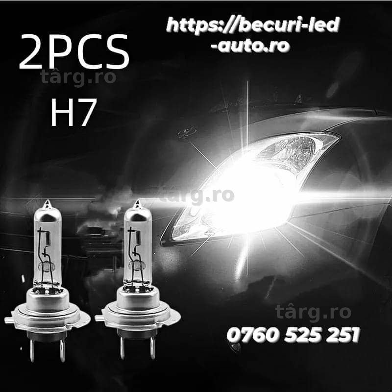 Becuri Halogen H1,H4,H7,H8,H9,H11,H13,HB3,HB4 (+150% lumină Alb-Rece)