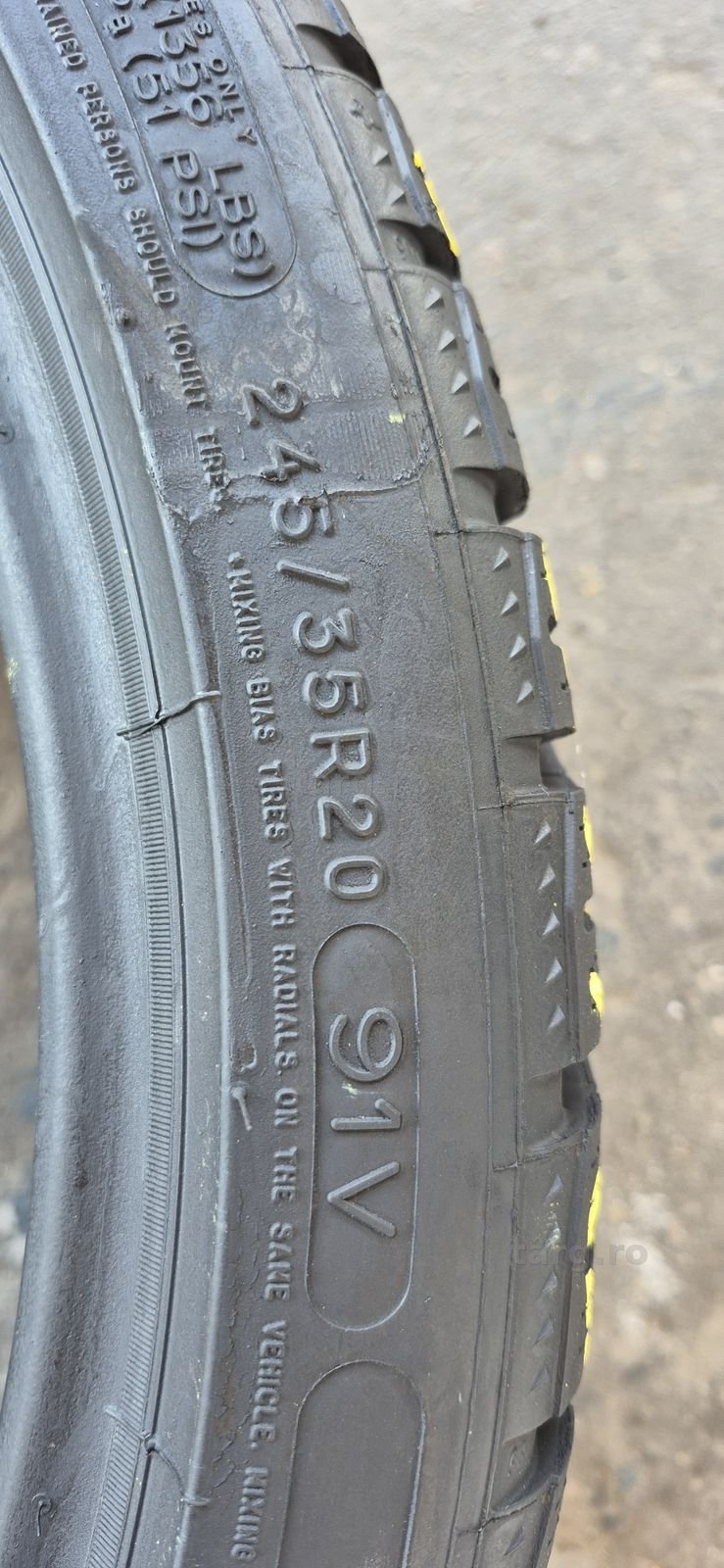 4 anvelope iarna ca noi Michelin,fata 245/35/20,spate 295/30/20.Pretul este pe bucata. 6
