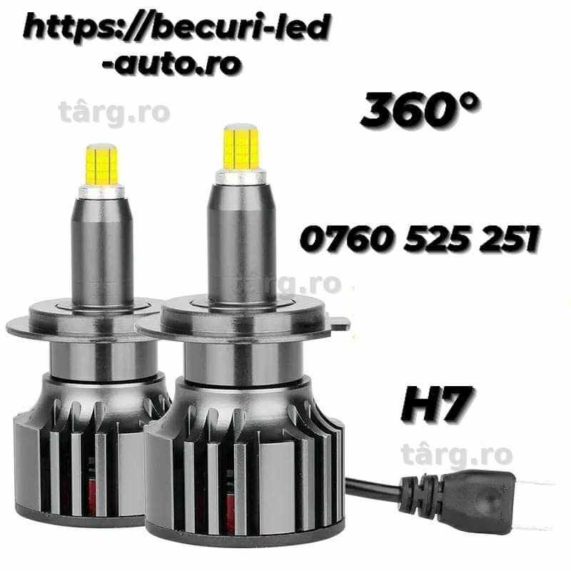 Kit Două Becuri Led H7 360°(20000LUMENI/100watti/6000K) Generație Nouă