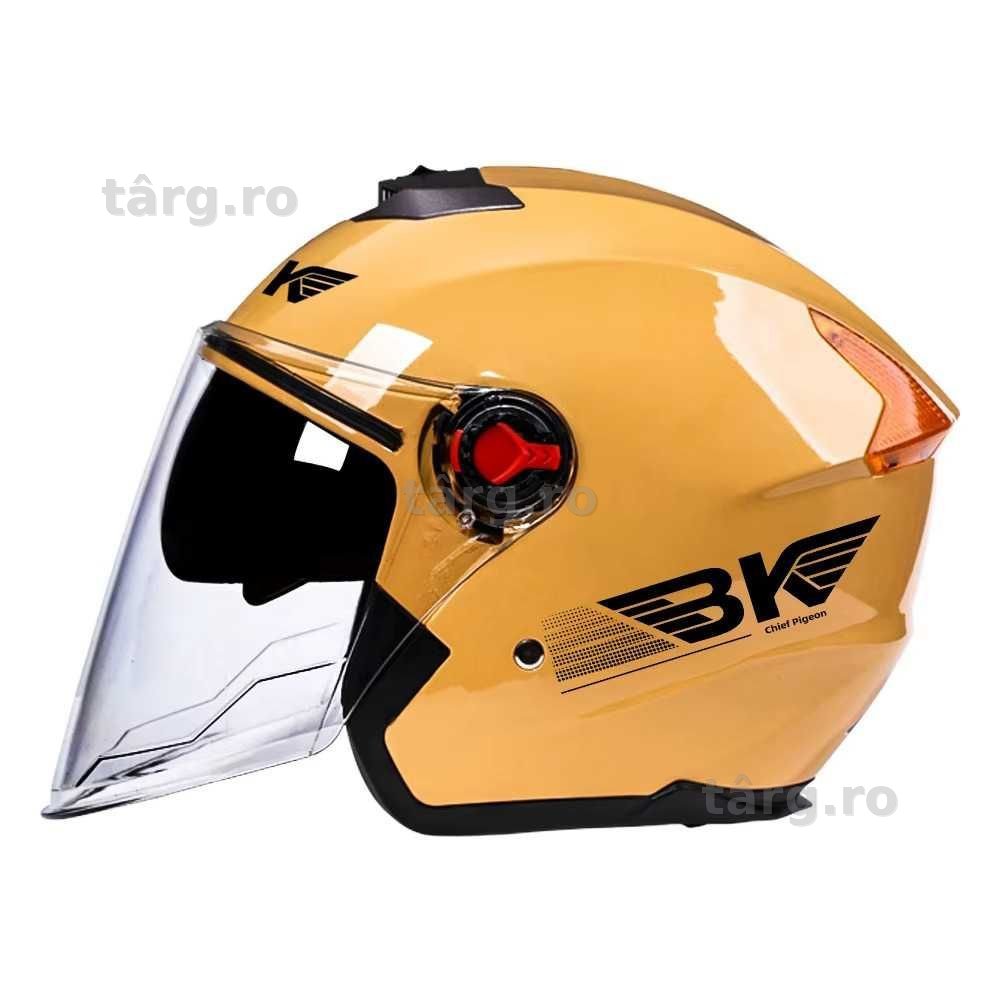 Casca Moto/Scuter/ATV, viziera dubla, marime universala, Galben