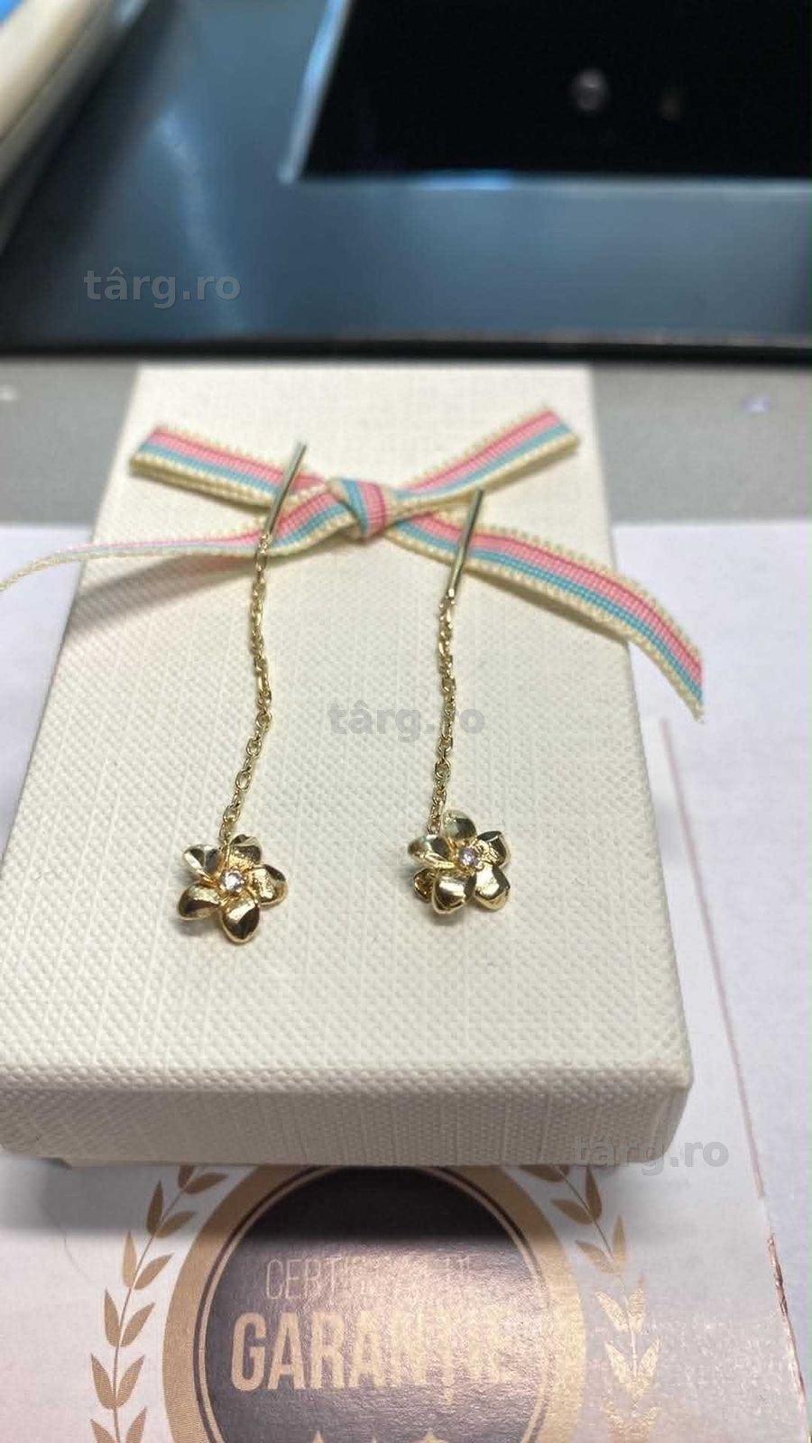 Cercei aur 14k ( Tomesti b 33548) Garantie 2 ani ! 2