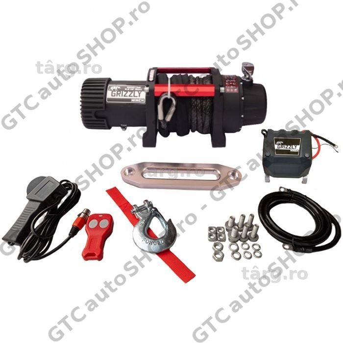 troliu grizzly winch 8500 cablu sintetic