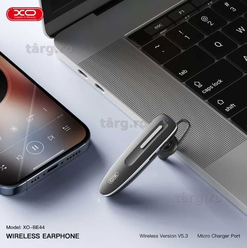 Casca Wireless XO, Autonomie 10 Ore, BT 5.3, Buton control, Negru 4