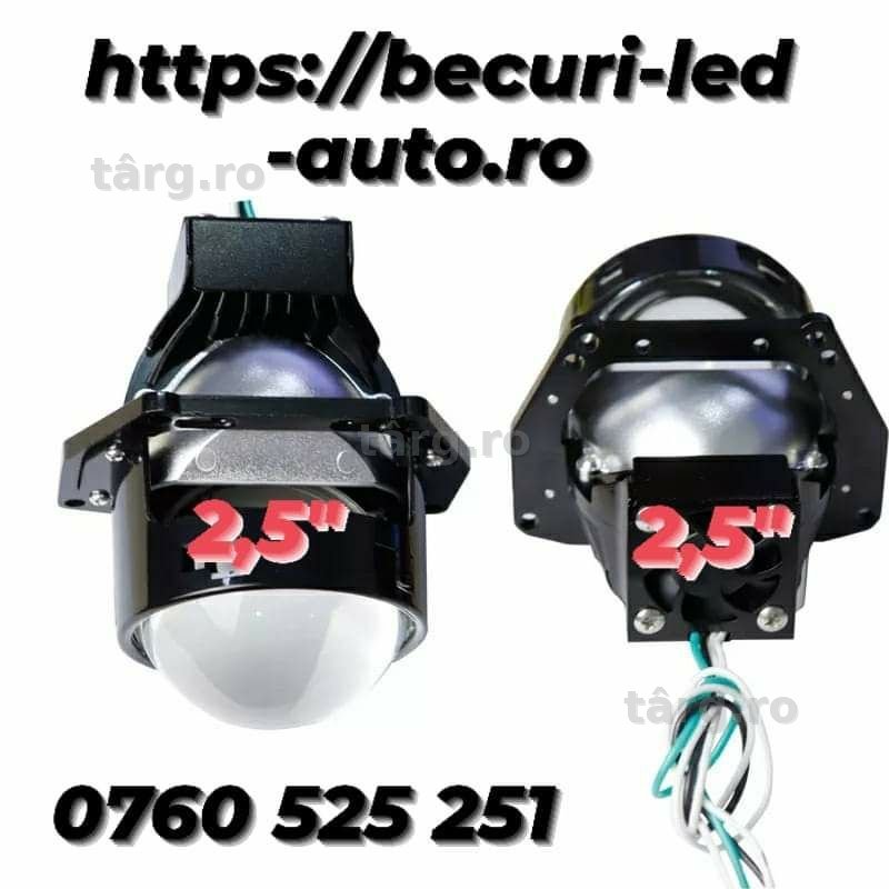 Set Două Lupe Bi-Led 2,5" 36000Lumeni/380Watti/6000K/12Volti
