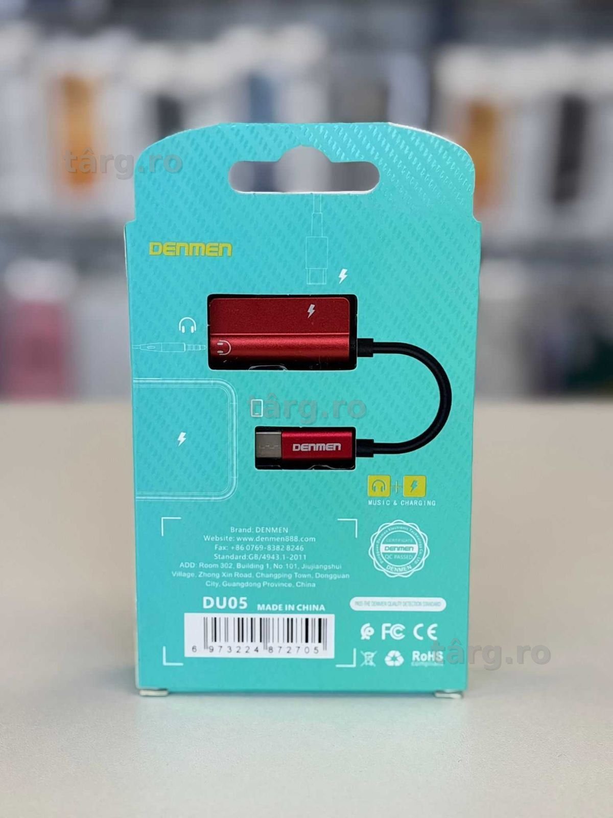 Convertor audio 2 in 1 pentru incarcare si mufa pentru cablu audio 2