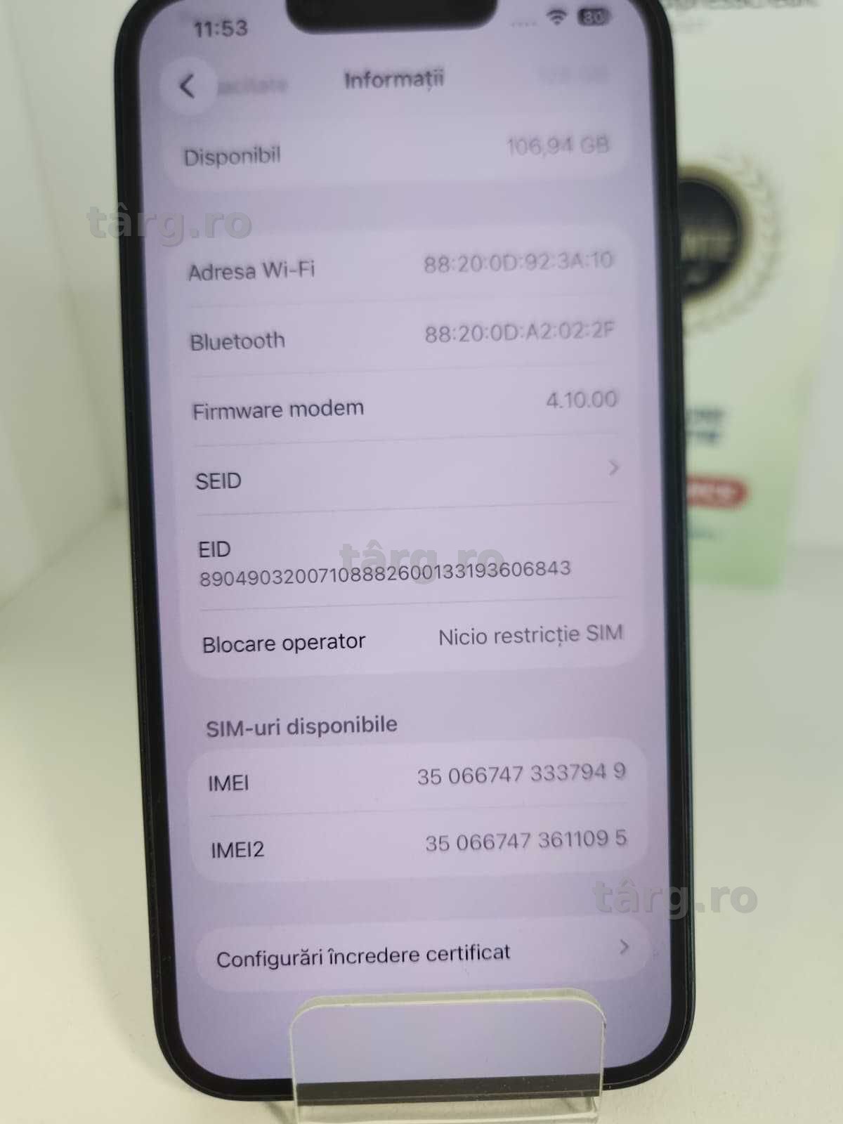 Iphone 14 128Gb - Baterie 76% (Ag8 Tudor/B74083) – Garantie 2 Ani! 4