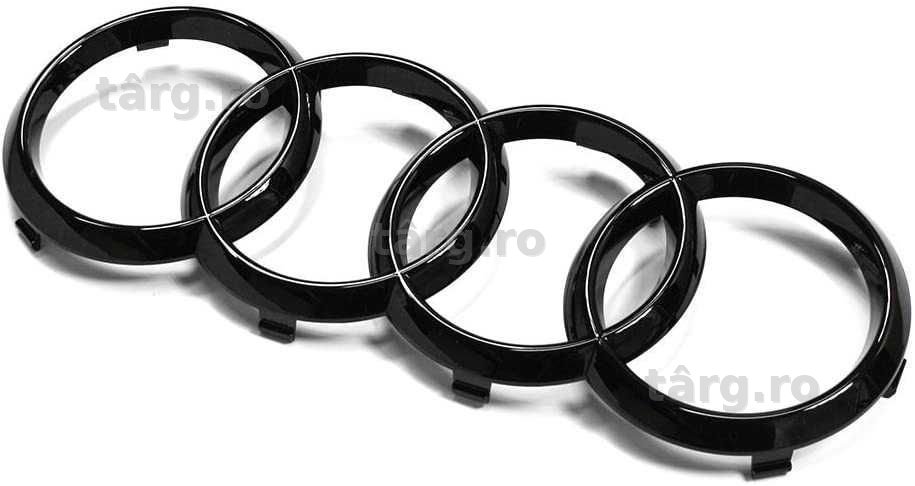 Emblema Logo Audi Negru Lucios Fata sau Spate A3 A4 A5 A6 A7 TT Q3 Q4