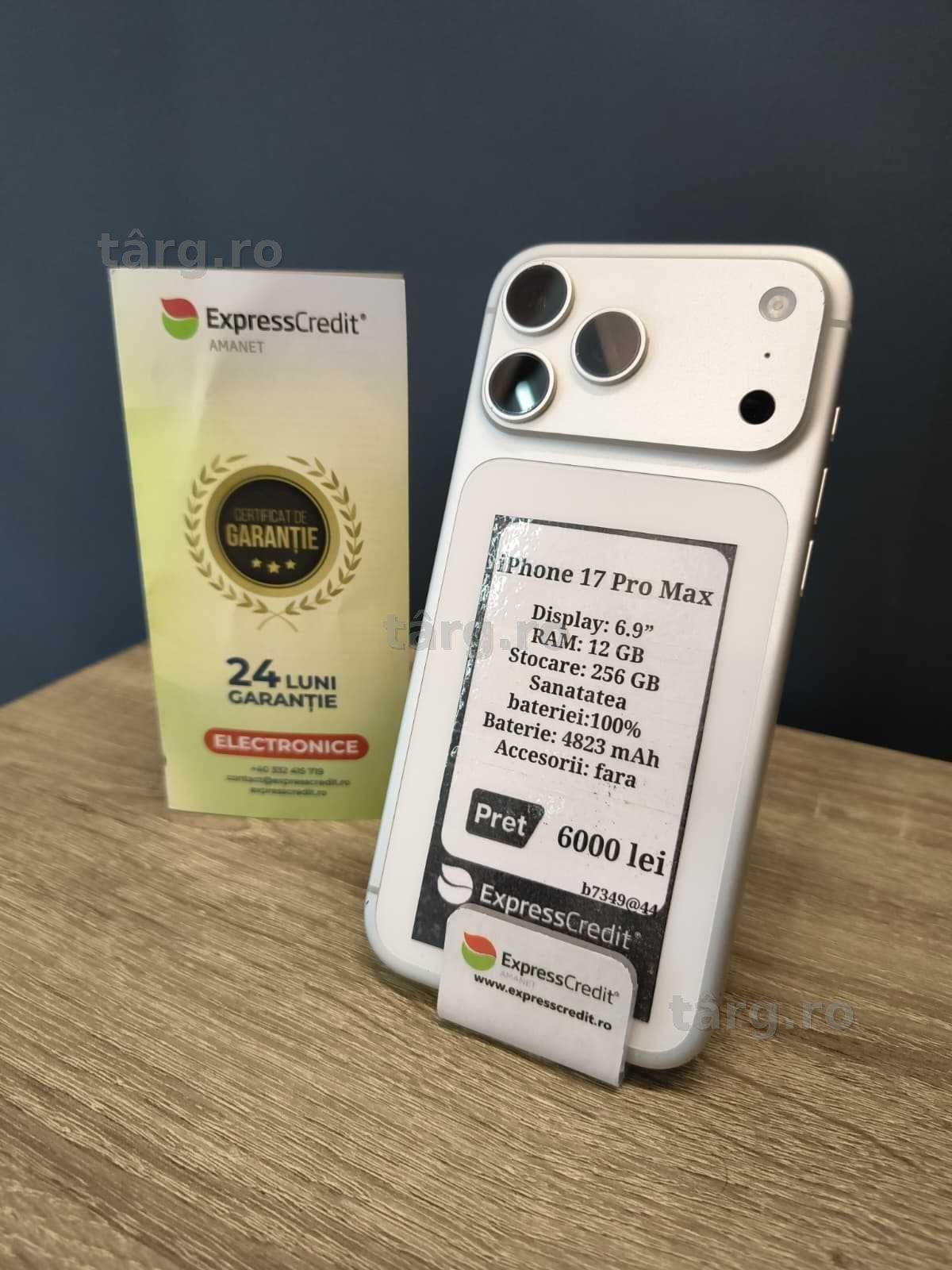 (AG51) Apple iPhone 17 Pro Max 256GB b7349 - Garantie 2 ani!