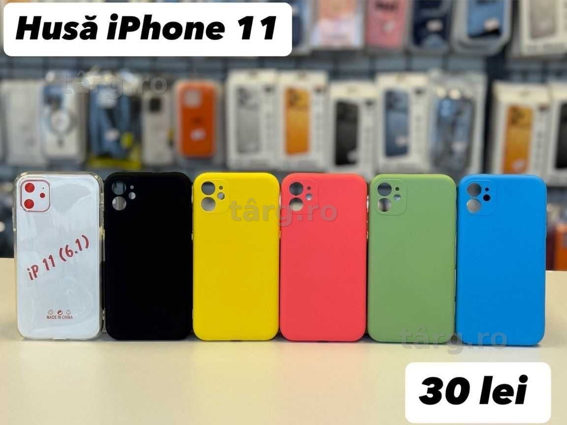 Husa silicon, folie, cablu, incarcator iPhone 11