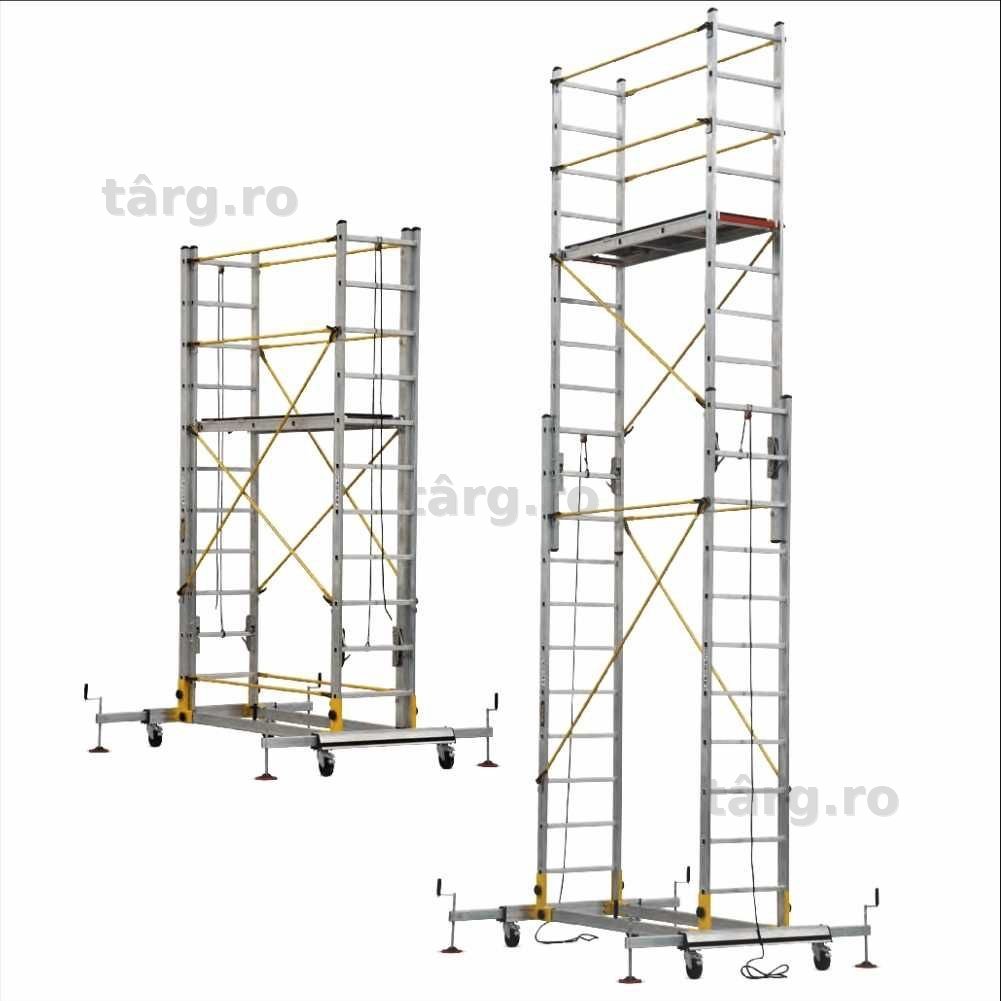 Schela mobila profesionala din aluminiu BISONTE TeleSafe 008XL h lucru 8.05