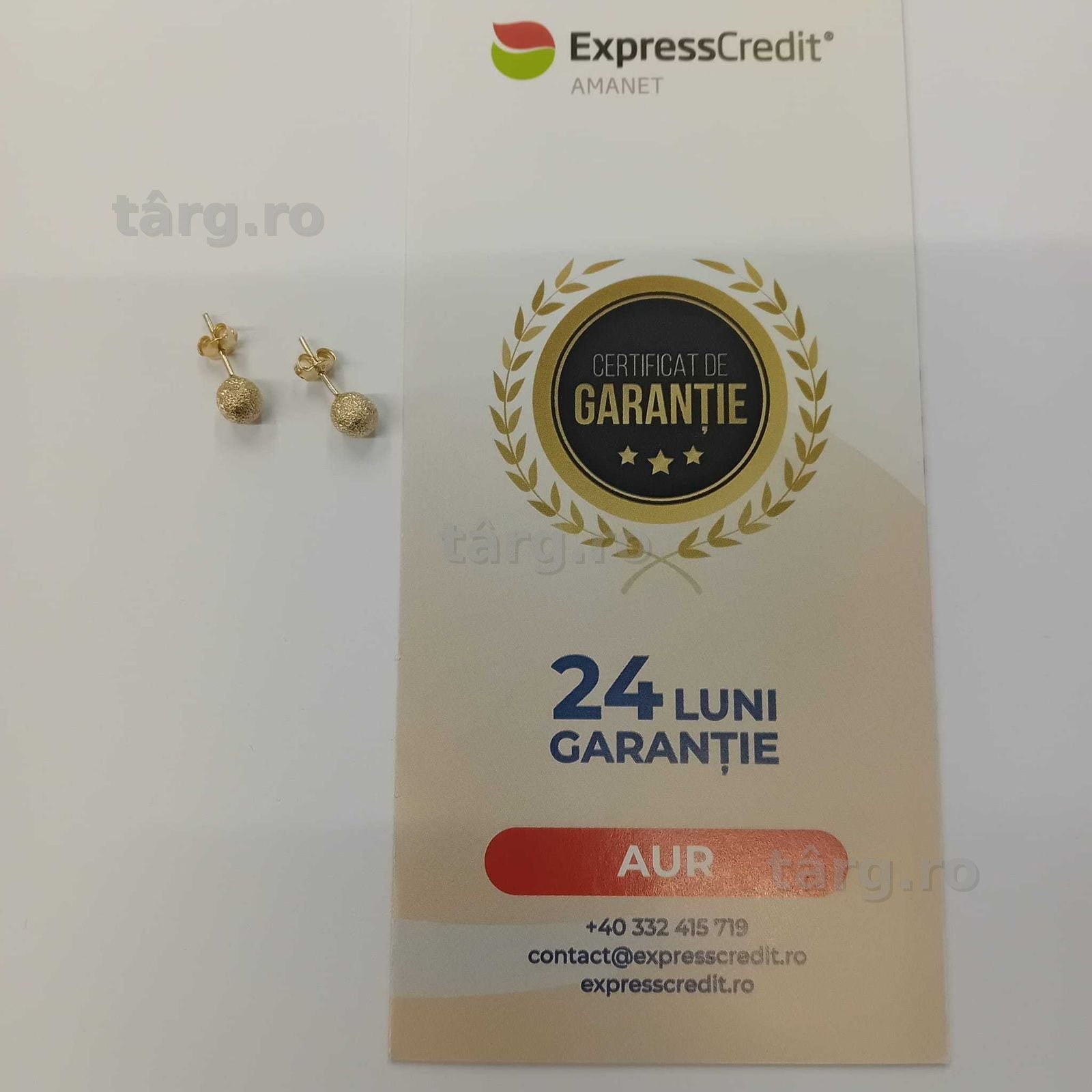 Cercei Aur 14k 1.23g (ag49 Esplanada b.8193) 2 ani garantie