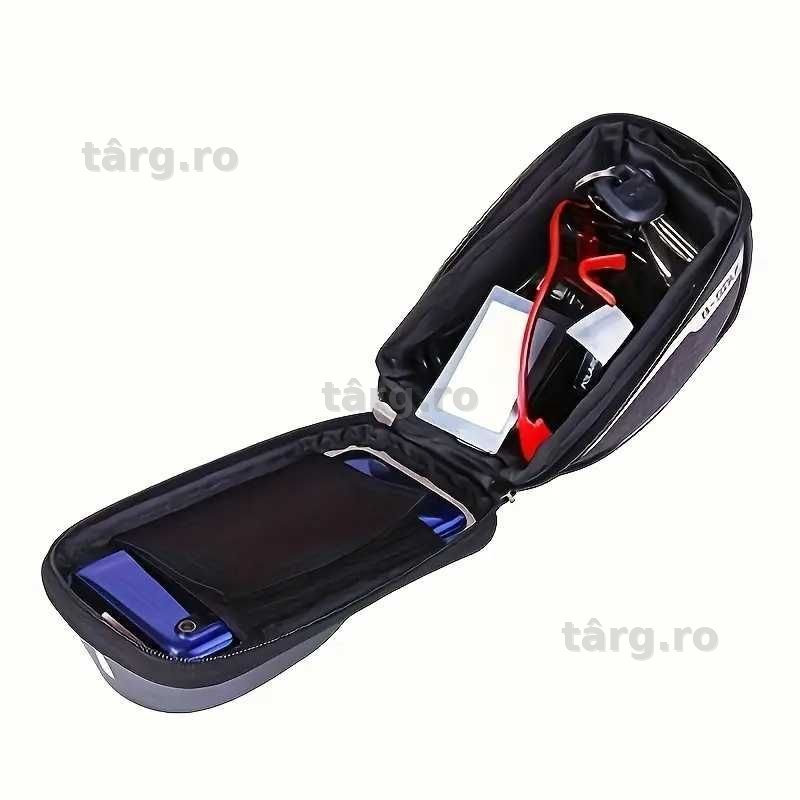 Suport de telefon Bicicleta/Moto/Scuter/Trotineta, montare pe ghidon, rezistent la apa, cu spatiu depozitare 2