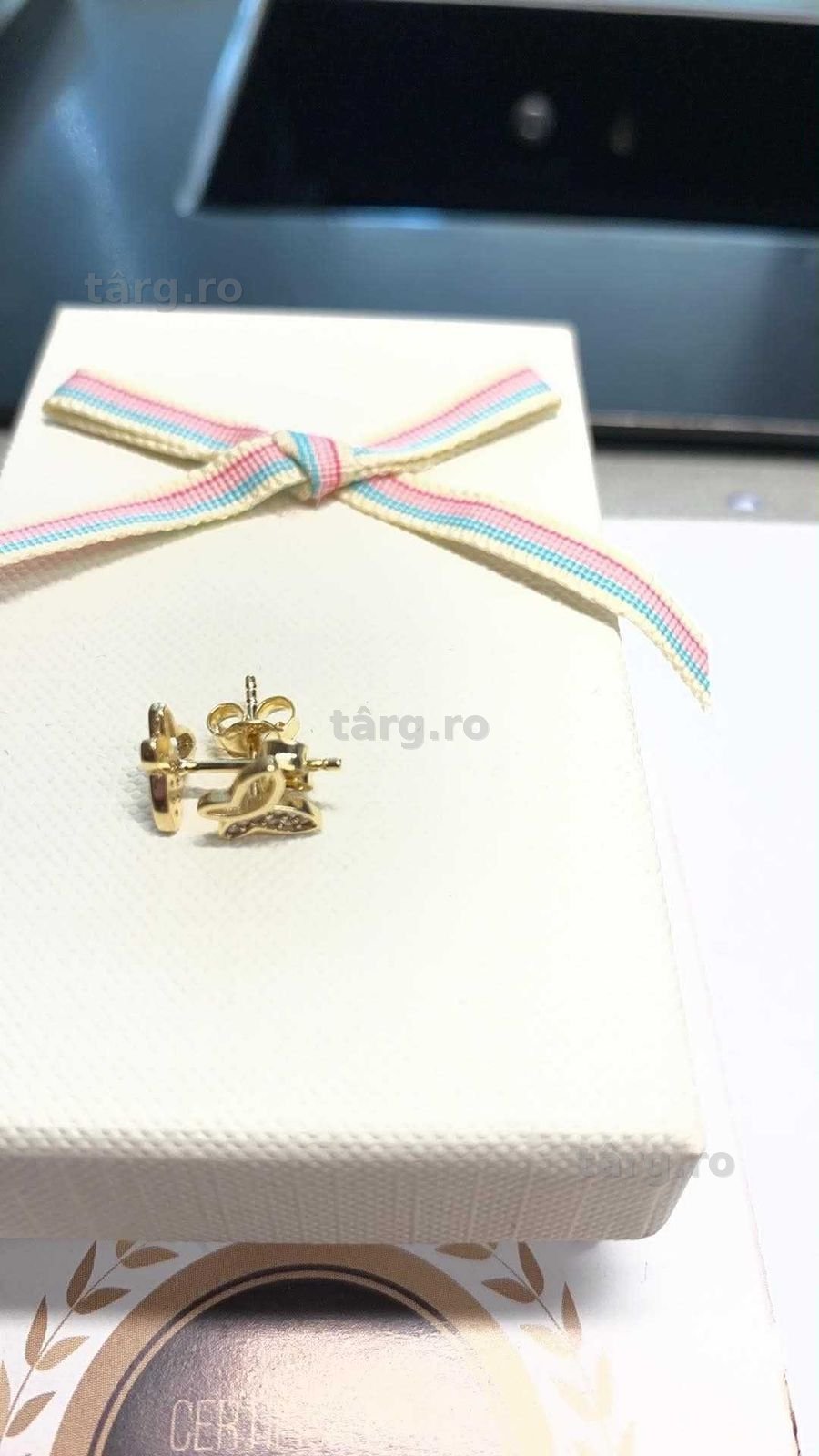 Cercei aur 14k ( Tomesti b 33462) Garantie 2 ani ! 2