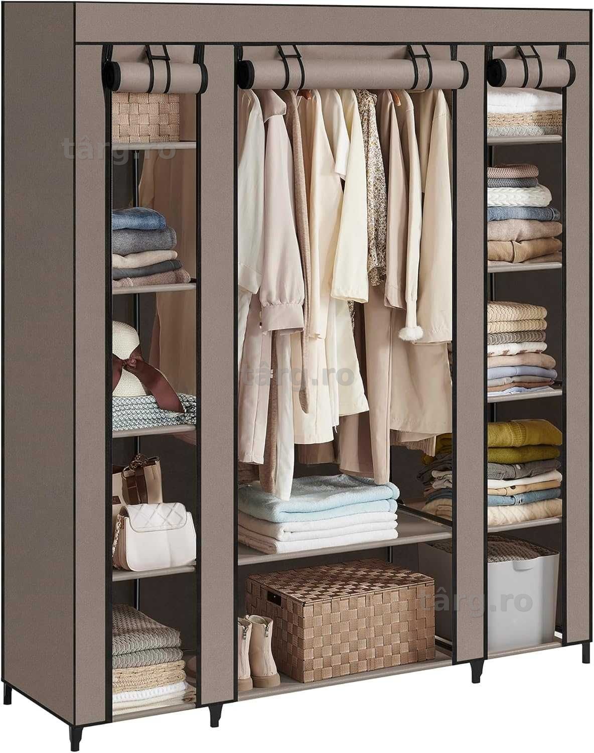 Dulap textil portabil Songmics, 150x45x175 cm, maro
