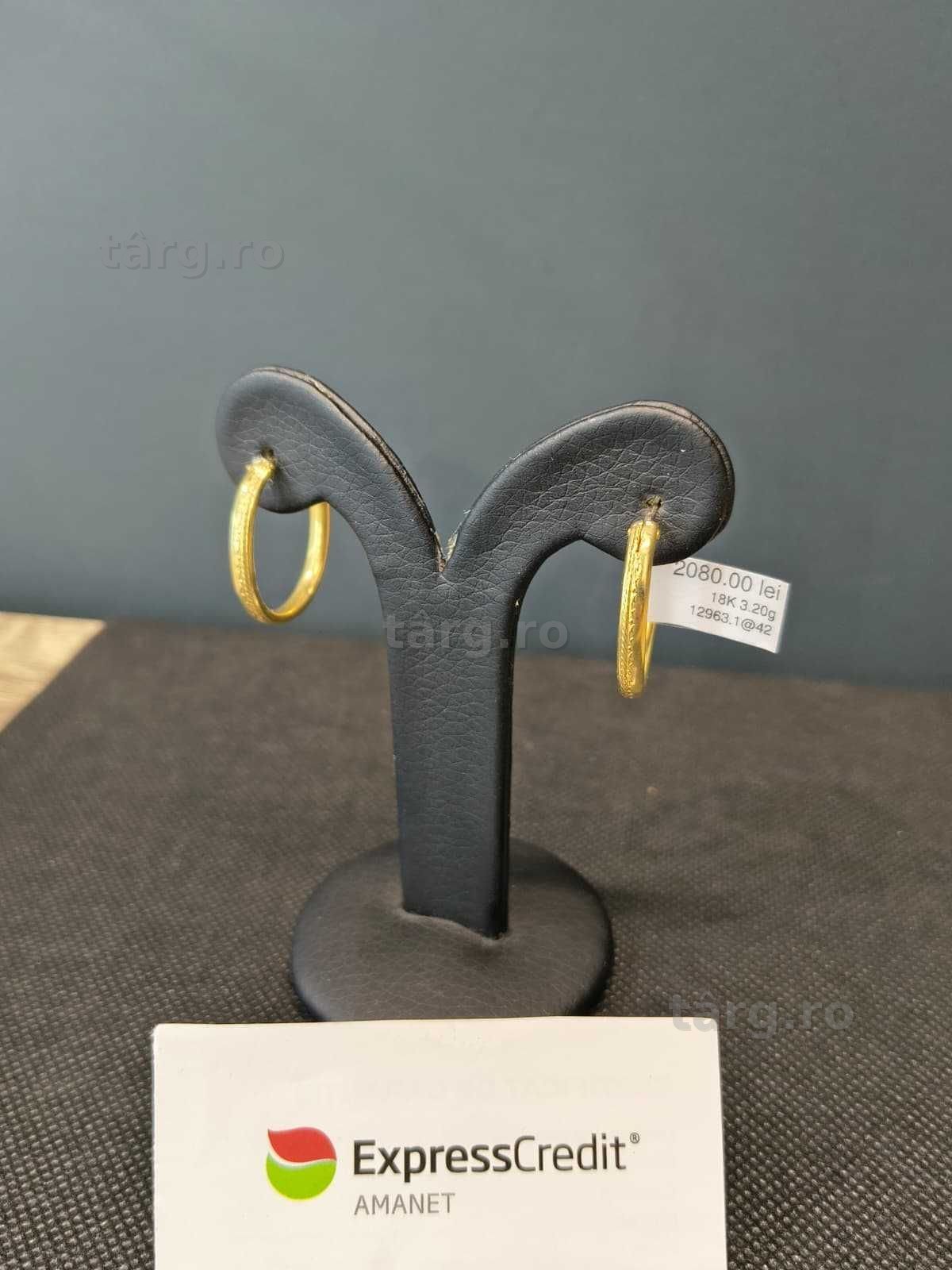 (AG51) Cercei aur 18k 3.20g b12963 - Garantie 2 ani!