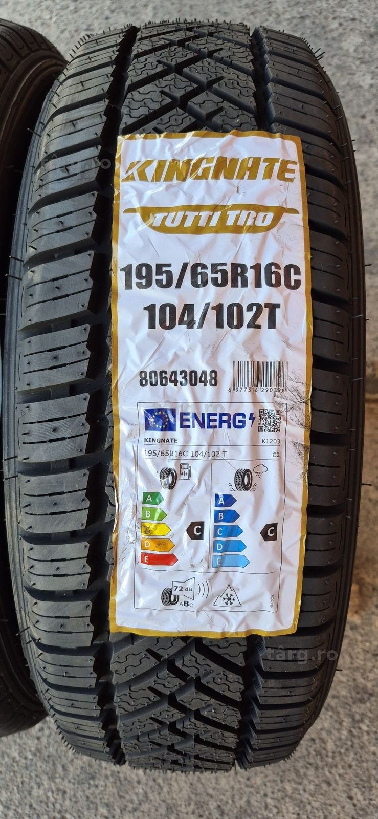 4 anvelope M+S noi Kingnate 195/65/16C,dot 2024.Pretul este  pe bucata. 3