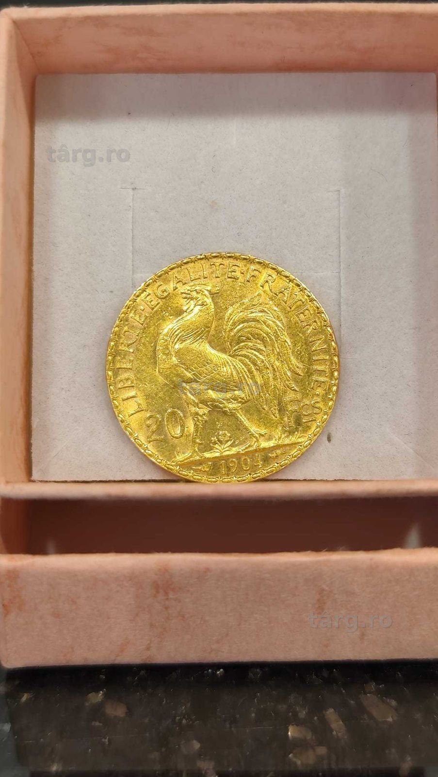 Moneda aur 21.6k 20 Franci 1904 (Iulius Mall)(B-533) Garantie 2 ani! 3