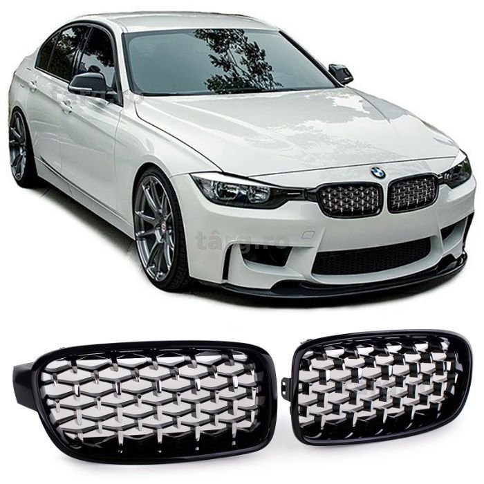 Grile / nari BMW seria 3 F30 F31 11-15 Diamond Design negru crom