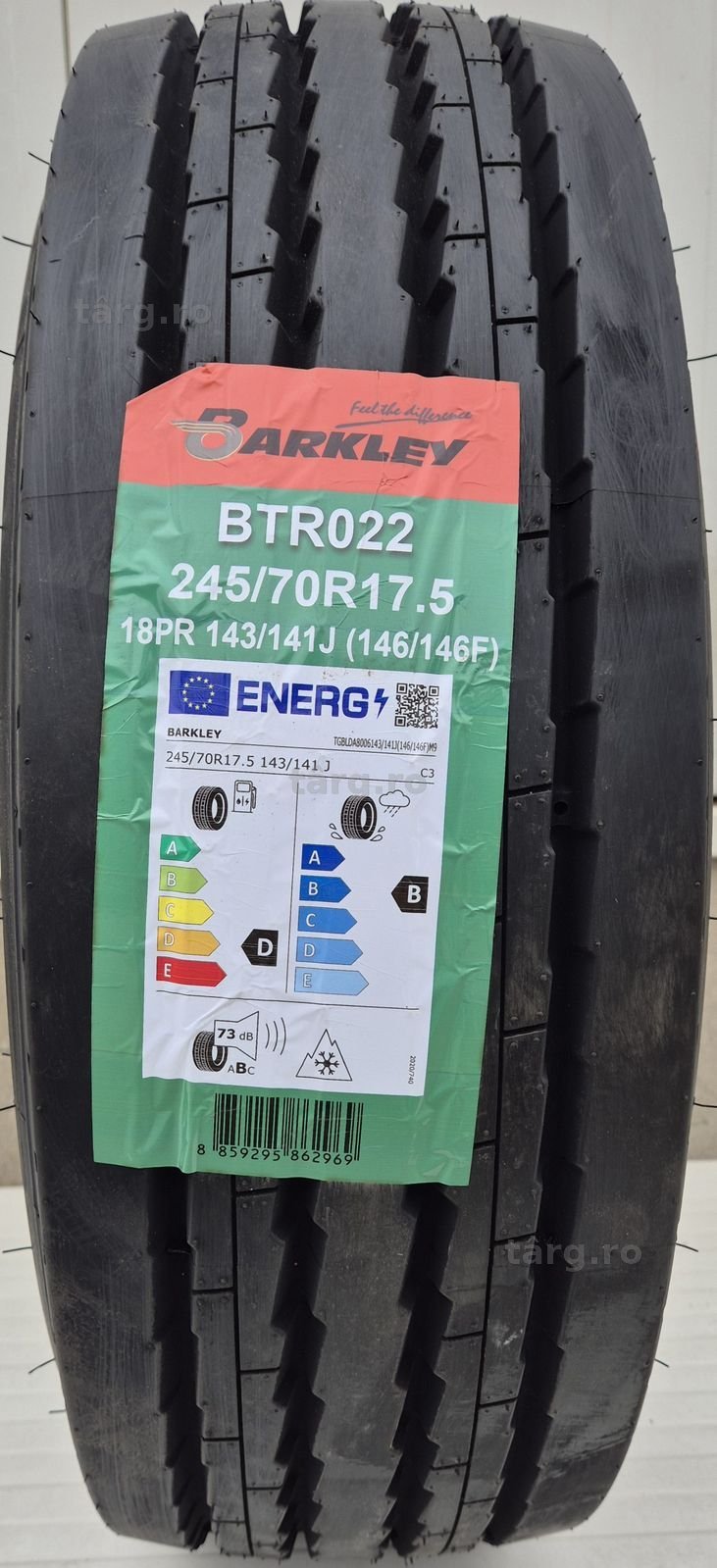 245/70 R17.5 ,143J, BARKLEY 18 P.R., Anvelope de remorca M+S