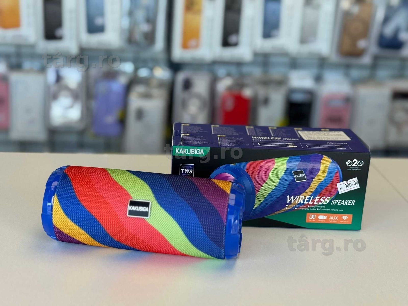 Boxa portabila, Bluetooth 5.0, Lumini LED, autonomie 4h