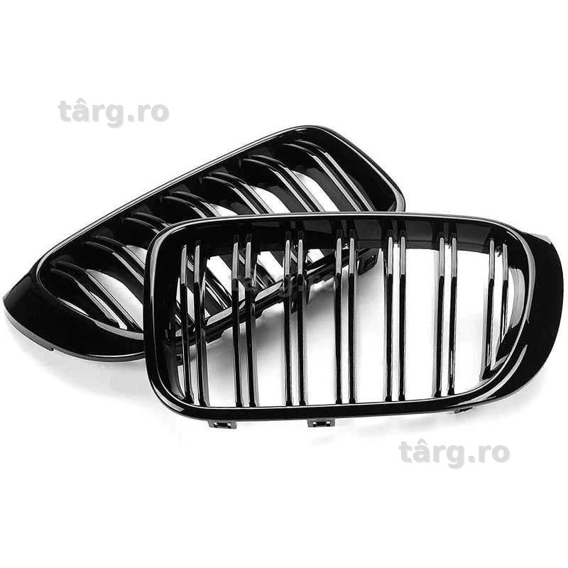 Grile Nari Duble M BMW X3 X4 F25 F26 LCI FACELIFT M Look, Negru Lucios